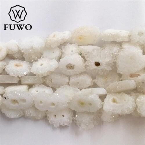 FUWO White Amethyst Stalactite Little Flowers Beads Drilled Natural Crystal Quartz Charm For Jewelry Making ST001