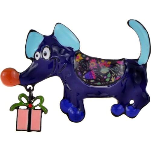 CINDY XIANG Enamel Dog Brooches For Women Big Mouth Puppy Pins Cute Animal Brooch Design Jewelry 4 Colors Available High Quality