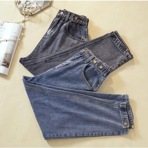 Jeans For Women Plus Size Autumn High Waiste Loose Softener Ankle-length Mom Denim Harem Pants 4xl 5xl