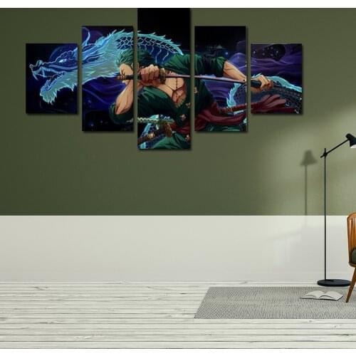 HD 5 Piece Classic Anime One Piece Poster Roronoa Zoro Canvas Painting Mural Living Room Bedroom Home Wall Decoration