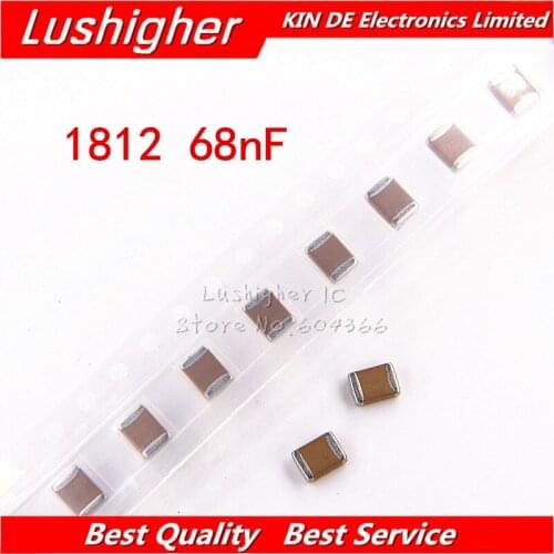 10pcs 1812 4532 68nf 683K 500V X7R 10% SMD MLCC Ceramic Capacitor
