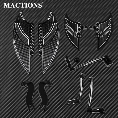 Motorcycle Front Rear Floorboards Brake Arm Kit Shift Lever & Shift Pegs Set Aluminum For Harley Touring 2014-2019 Road King Tri