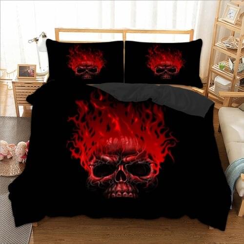 Ghost Rider printed bedding set with pillowcases queen King single sizes bed linens set polyester skull duvet cover set new