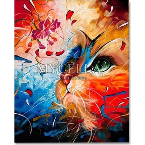 Colorful,DIY,Diamond Painting,Animal,Cat,Diamond Embroidery,Cross Stitch,Needlework,Diamond Mosaic,Home Decoration,Christmas