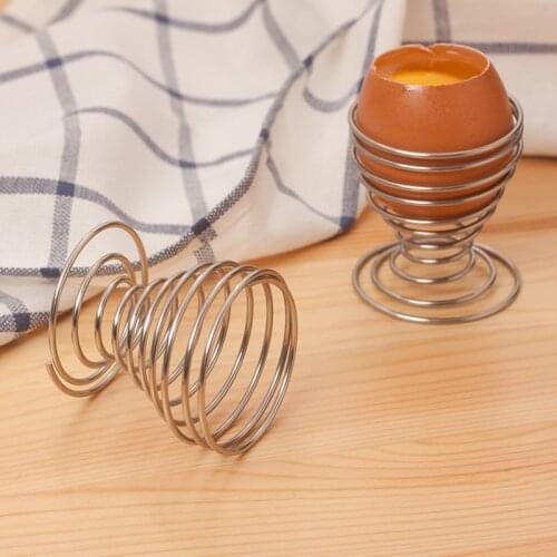 Egg Cup Boiled Eggs Holder Spiral Kitchen Breakfast Hard Boiled Spring Holder Egg Cup Cooking Tool