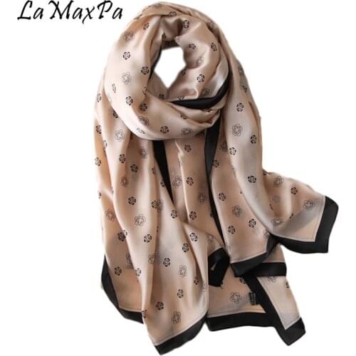 LaMaxPa New Fashion Small Rose Shawl For Women Simulation Silk Scarf Femme Echarpe Mujer Chal Lady Soft Shawls 90x180cm