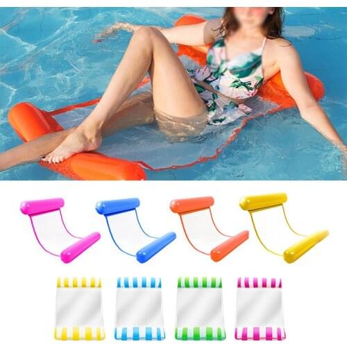 Summer Foldable Water Hammock Swimming Pool Inflatable Air Mattress for Swimming Beach Lounger Floating Sleeping Bed Chair