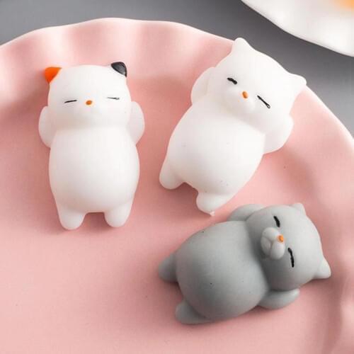Cute Mini Cat Kawaii Squeeze Toys Cute Doll Relief Stress For Adults Girl Children Sensory Stress Relief Toys