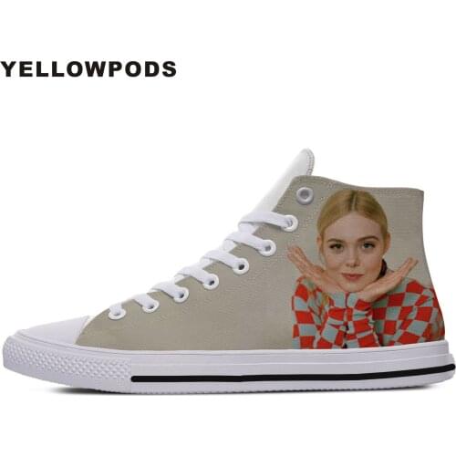 Mens Casual Shoes Cool Funny High Quality Handiness Actress Elle Fanning Outdoor Sport Shoes Breathable Casual Shoes