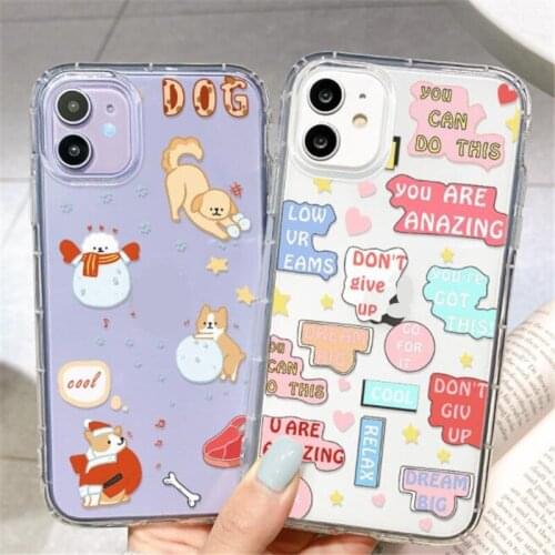 Mobile Phone Case Flower Dog Snow man Silicone Soft Cover For iPhone 7 8 Plus X 11 12 Pro X XR XS Max Shockproof Phone Case