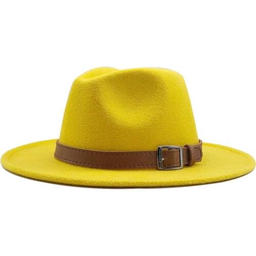 New Wool Fedora Hat Hawkins Felt Cap Wide Brim Ladies Trilby Chapeu Feminino Hat Women Men Jazz Church Godfather Sombrero Caps