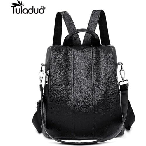 2020 New Fashion Woman Backpack High Quality Youth PU Leather Backpacks for Teenage Girls Female School Shoulder Bag