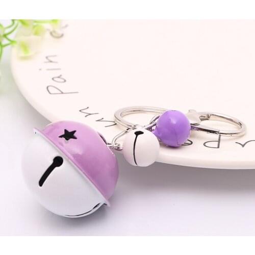 New style multiple metal bell shaped keychain pure color backpack keychain accessories