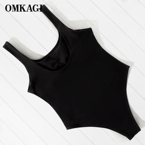 OMKAGI Swimwear Women New Solid Swimsuit Sexy Female Swimming Suit For Women Beach Wear Push Up One Piece Swimsuit 2021