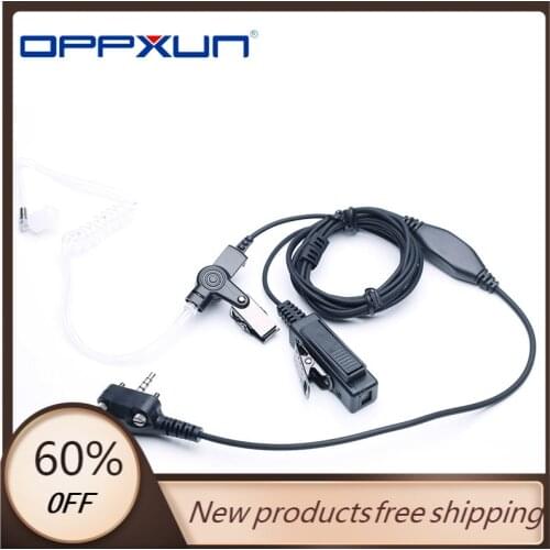 OPPXUN FBI Monitoring Air Tube Headset for Vertex Standard Radio VX-231 VX-160 VX-180 VX-168 VX231 Two-Way Radio PTT Microphone
