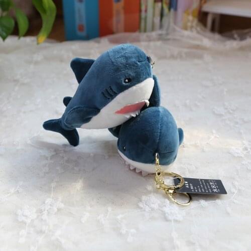 Wholesale 10pcs 13cm creative shark plush little car bag key chain doll backpack pendant high quality stuffed toy children gift