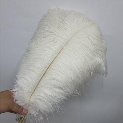 Wholesale 100 Pcs/Lot natural White Ostrich Feathers Hard rod 15-75CM Hotel Party Wedding Decorations Jewelry plume Feather