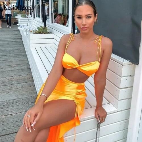 Kesiachiccly Sexy Spaghetti Strap Bodycon Party Dress Summer Satin Fashion Women Dresses 2021 Club Sleeveless Female Vestidos