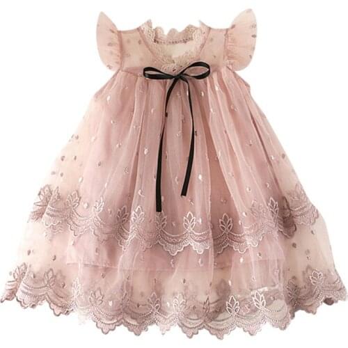 Girls Dresses New Sweet Princess Dress Baby Kids Girls Clothing Wedding Party Mesh Dresses Children Clothing