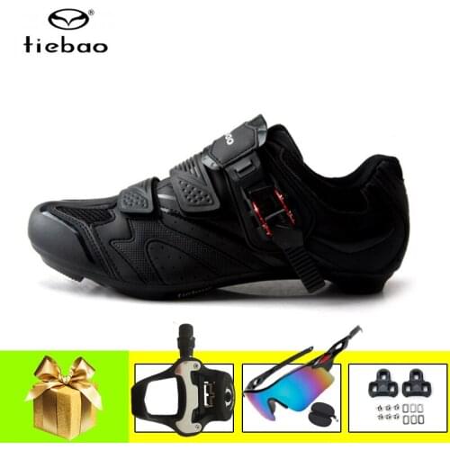 TIEBAO Bicycle RacingTriathlon Sapatilha Ciclismo Women Road Cycling Shoes Add SPD-SL Pedals Breathable Self-locking Sneakers