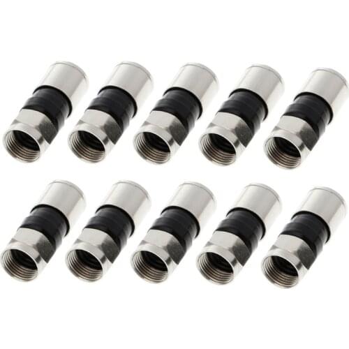 10 Pcs RG6 F Type Compression 2.7cm Snap Seal Plug Connector For Sky Satellite Virgin Cable