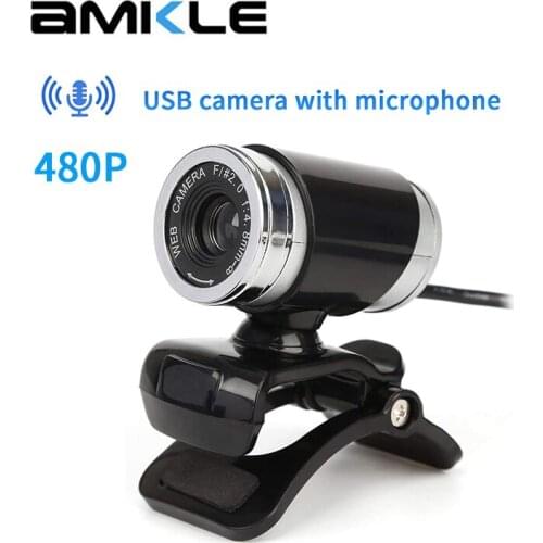 Webcam Built-in Microphone USB Rotatable Webs 480P HD Cameras School Office Working Decoration for Windows 8 7 XP