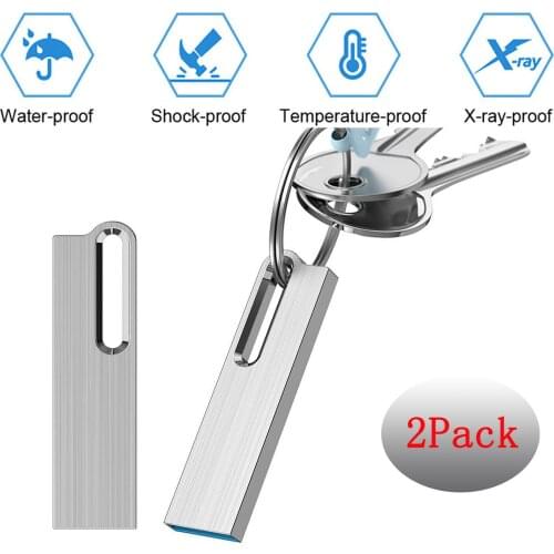 TOPESEL 2 Pack 32GB USB 3.0 Flash Drive Waterproof Memory Stick Metal Thumb Pen Drive