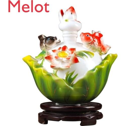 High-End Luxury Chinese Style Fire Extinguisher Bottles Jingdezhen Ceramic Wine Pot Wine Bottle Enamel Home Ornaments