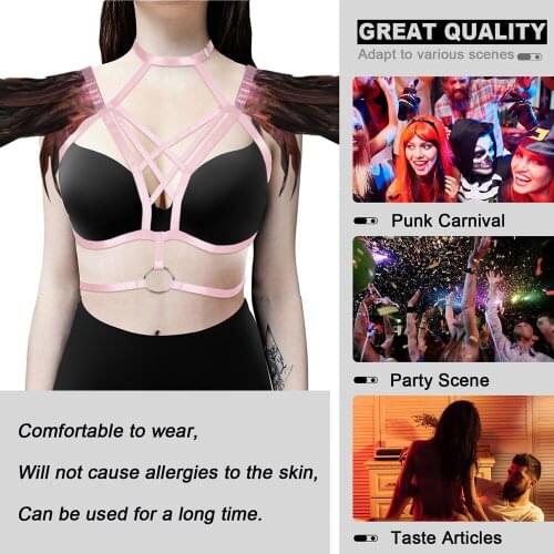 Feather Harness Lingerie Crop Top Garter Women Festive Halloween Carnival Sexy Pole Dance Fetish Clothing Bondage Bra Garters