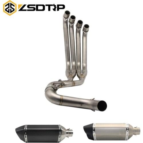 ZSDTRP Motorcycle Middle Exhaust Pipe Link For HONDA CBR650 CBR650F CB650F Motorbike Escape Full Exhaust System