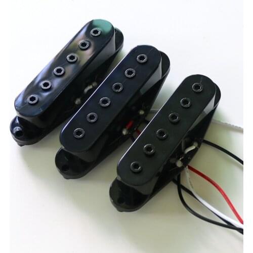 Sell Free Shipping Black/white/cream color 3pcs/set Hex pole piece single coil electric guitar pickup