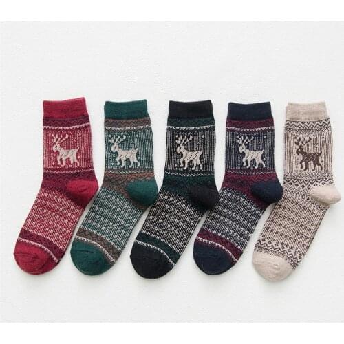 10Pairs/lot New Womens Wool Socks Multi-color Fashion Autumn Winter Wool Socks Warm thick ladies Long Socks