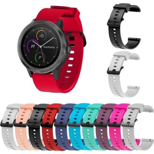 20mm strap for Garmin Vivoactive3 Hr Silica Gel Watchband,for xiaomi Amazfit Bip/samsung Galaxy 42mm Sports Replace watch strap