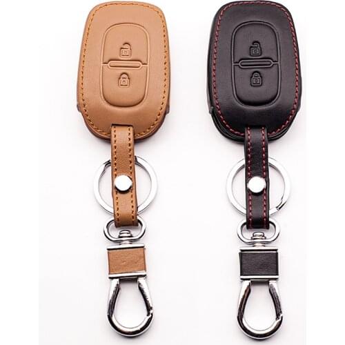 2017 Hot sale Super quality car key chain key chain cover for Renault scenery 2 buttons leather key bag dust collector auto part