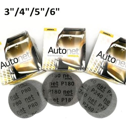 3"/4"/5"/6" MIRKA Autonet Mesh Sandpaper Abrasive Grid Dust Free Sanding Discs Net Sandpaper Anti-blocking 80-400Grit