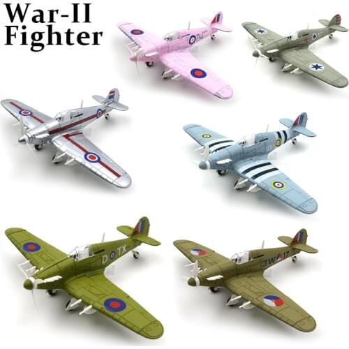6 Colors 1/48 4d Assemble military Model Toys building sets airplane Hawker Hurricane Fighter Diecast War-II aircraft plane