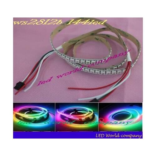 Free shipping 1M white PCB, WS2812B, WS2812 RGB LED Strip ,WS2812B 1M 144 Led, Individual Addressable 5V