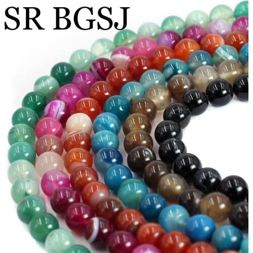Free Shipping 8mm New Fashion Stripe Agat Onyx Round Natural Stone Jewelry Design Beads 15inch