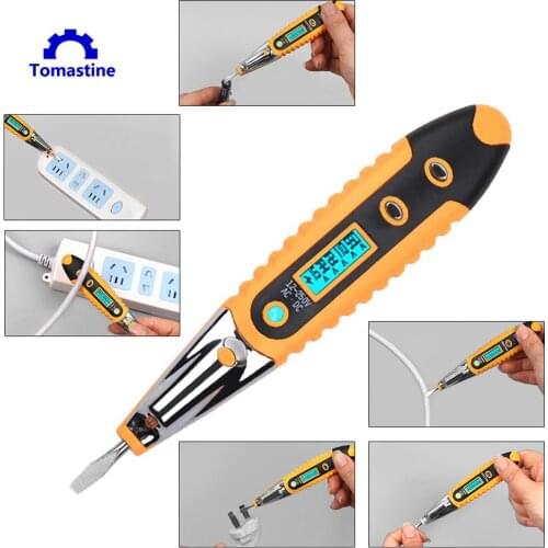Blu-ray Digital Induction Test Pencil Electrical Tester Multi-Function 10-220V AC DC Measuring Voltage Detector With LED Light