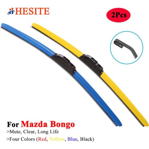 HESITE Colorful Hybrid Wiper Blades For Mazda Berisa Bravo Bongo Friendee Brony Brawny Truck Van 1.8 2.0 2.5 1998 1999 2005 2006