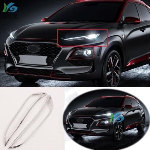 For Hyundai Kona 2018 2019 2020 ABS Chrome before Headlight Decorative frame Rear tail light Decorative frame Car styling