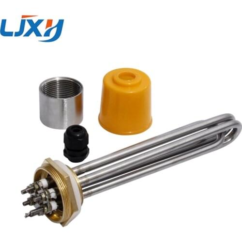 LJXH DN32 Electric Water Heater Heating Element with Interal Nut 220V/380V 304SUS Tube Copper Thread 3KW/4.5KW/6KW/9KW/12KW