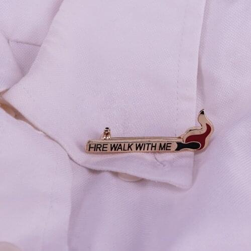 Fire Walk With Me Enamel Pin Twin Peaks Horror Mystery Horror Movie Brooch For Fans Lapel Coat Jacket Denim Badge