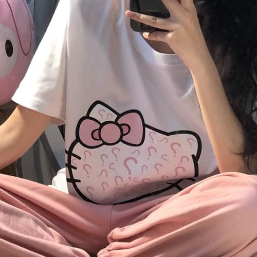 Japan Cute Kawaii Anime Cat T-Shirt Summer WomenS Loose Short-Sleeved Harajuku Street Clothes 2021 Fashion Female Top