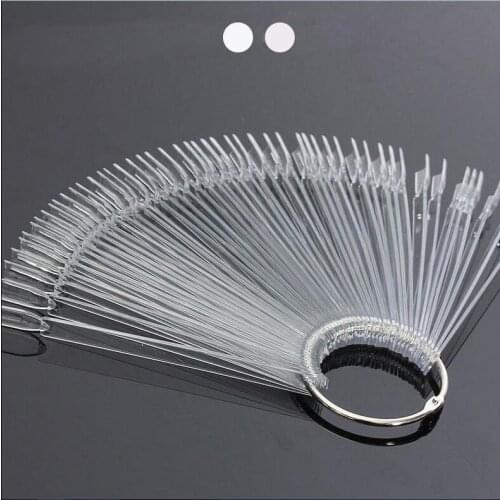 Hot Sell 50x Fan-shaped Natural False Nail Art Tips Sticks Polish Display Display Tools
