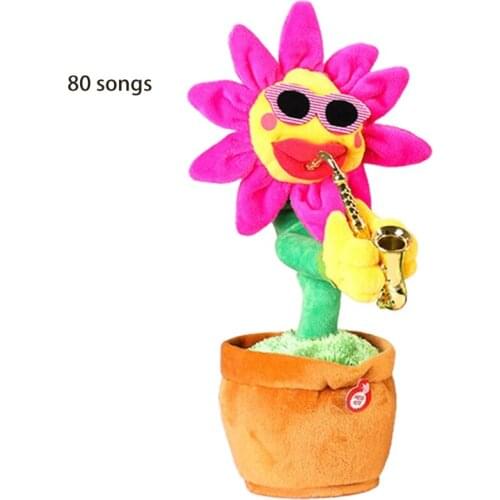 33cm/13inch Plush Stuffed Toy Singing Flower Electric Doll House Decoration Cute Baby Gift Dancing Flower with 80 Songs