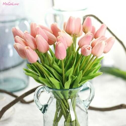 5Pcs Tulip Artificial Flower Real Touch Fake Flower Artificial Tulp Bouquet For Wedding Decoration Flowers Home Garden Decor