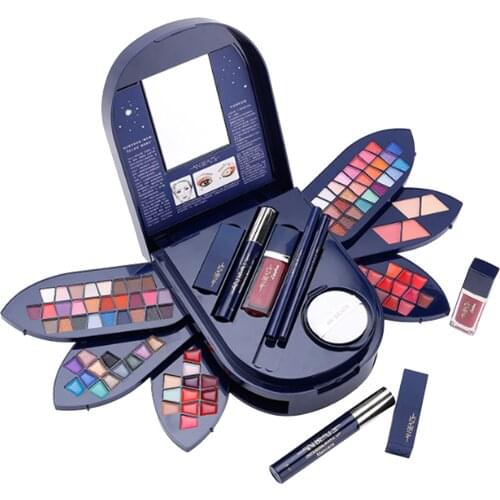 Make Up Box Beautiful Folding Cosmetic Set For Gifts(Eye Shadow,foundation,blush,eyeliner Ridge,lipstick,concealer,mascara)
