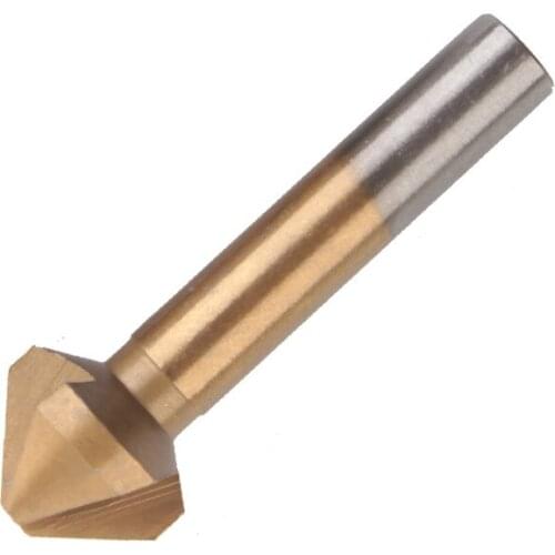 6-piece set of three-blade titanium-plated all-ground chamfering knife countersink drill wood milling cutter hole opener