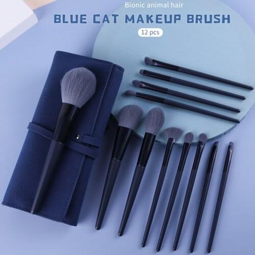 Professional 10 Pcs Makeup Brushes Set Synthetic Make Up Brushes for Blending Buffing Contouring Highlighting